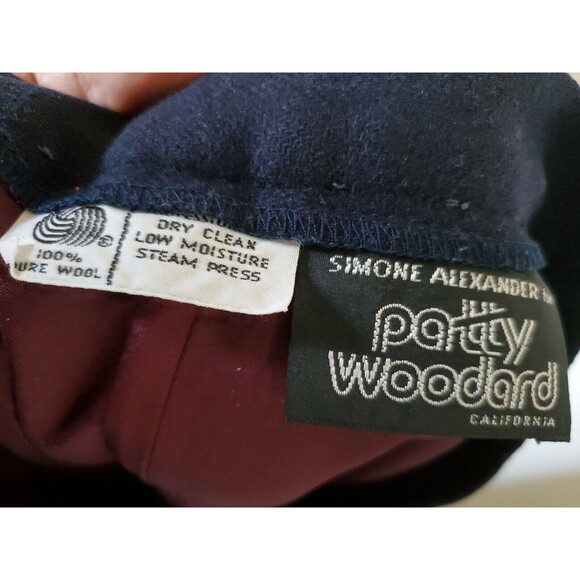 Simone Alexander For Patty Woodard Navy Wool Pants Size 2 Vintage - Picture 2 of 2